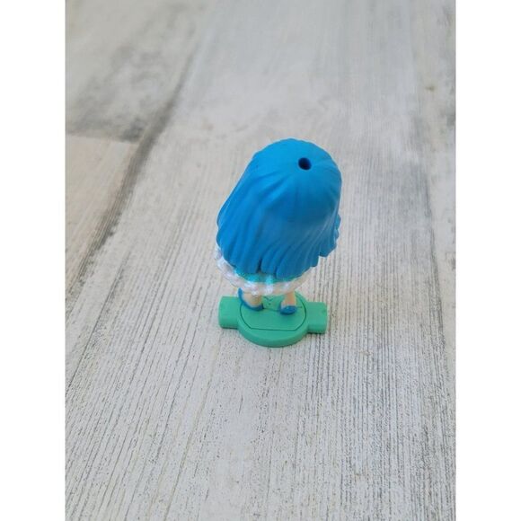 Mini blue‎ hair glitter white dress Girl doll toy figure - Picture 3 of 4